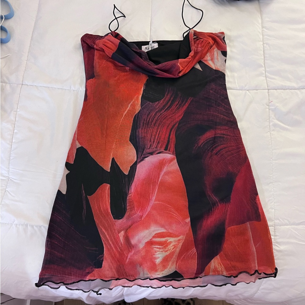 MINI DRESS RED MULTI